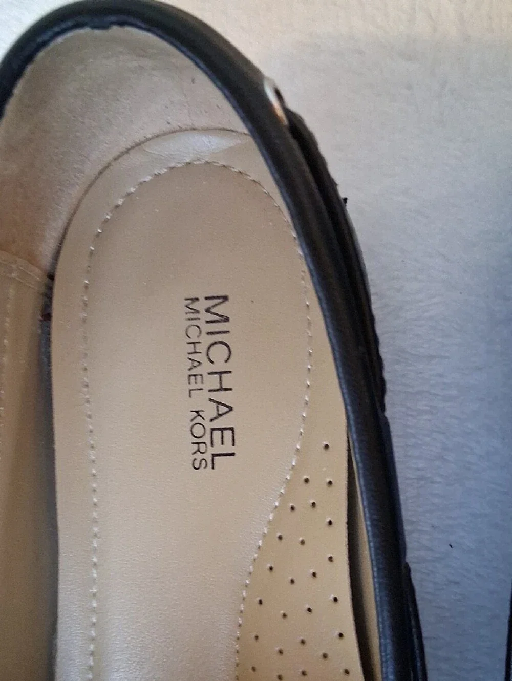 Michael Kors Black Leather Bow Moccasin Loafers